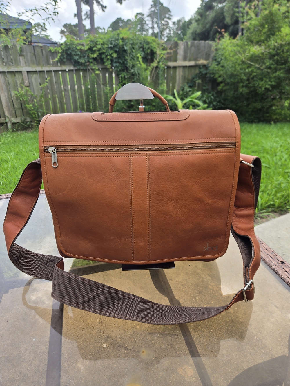 Men's Tan Leather Crossbody Bag - Classic Laptop Briefcase